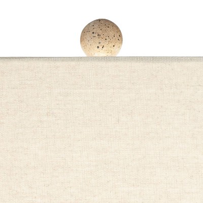 Set of 2 Beige Geometric Coastal Table Lamps with Off-White Shades