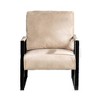 Mid-Century Modern Accent Chair with Brushed Metal Frame, Padded Armrest and Thick Seat Cushion - 2 of 4