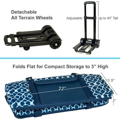 Trellis Blue 36 Quart Insulated Rolling Cooler Bag