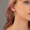 Huggie Earrings for Women-14K Gold/Silver Plated Safety Pin Starfish Butterfly Snake Pearl Bee Earrings for Women Gold Hoop Earrings - 3 of 4