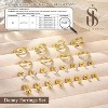 Jstyle Hypoallergenic Gold Stud Hoop Earrings for Women Men Surgical Stainless Steel Flat Back Earrings Small 14K Gold Huggie Hoops - 3 of 4