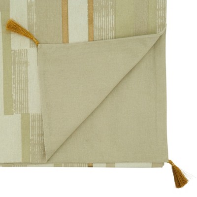 Gold Geometric Foil Print Cotton Table Runner