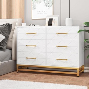 Dresser for Bedroom, Wood Dressers & Chests of Drawers, 6 Drawer Dresser, Modern Dresser for Closet, TV Stand, Storage Cabinet, Entryway - 1 of 4