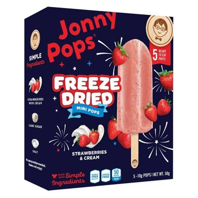 JonnyPops Minis Freeze Dried Strawberry & Cream - 1.76oz/5ct
