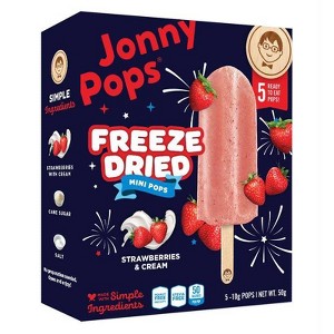 JonnyPops Minis Freeze Dried Strawberry & Cream - 1.76oz/5ct - 1 of 3