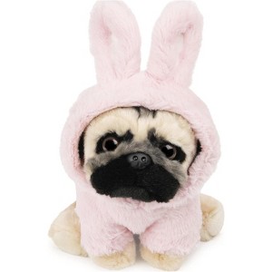 GUND Doug The Pug Fuzzy Pink Bunny Hoodie, Doug Plush Stuffed Animal, 9-inch Soft Cuddly Toy for Ages 1 and Up - 1 of 4