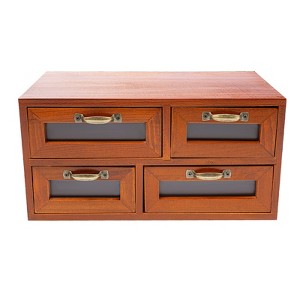 YIYIBYUS Wooden Storage Box With 16 Drawers, Desktop Storage Drawer Organizer - 1 of 4