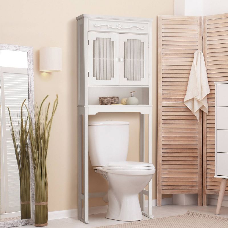 Teamson Home Clara Over the Toilet Space Saver Storage Cabinet with Double Doors White - Elegant Home Fashions, 4 of 7