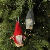 Northlight Set of 2 Red and Gray Skiing Gnomes Christmas Ornaments 5" - 4 of 4