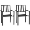 Resenkos Patio Dining Chairs, Outdoor Dining Set, Galvanized Steel, Brown - 2 of 4
