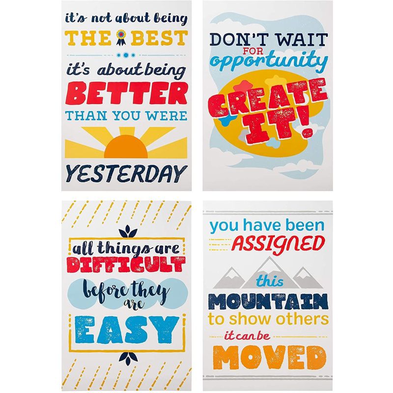 Juvale 20 Pack Motivational Posters for Classroom, Teacher Supplies, 13x19 in, 4 of 9