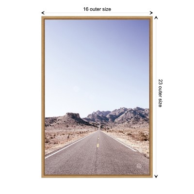 Sylvie Maple Framed Desert Road Canvas Print 16 x 23 Inches