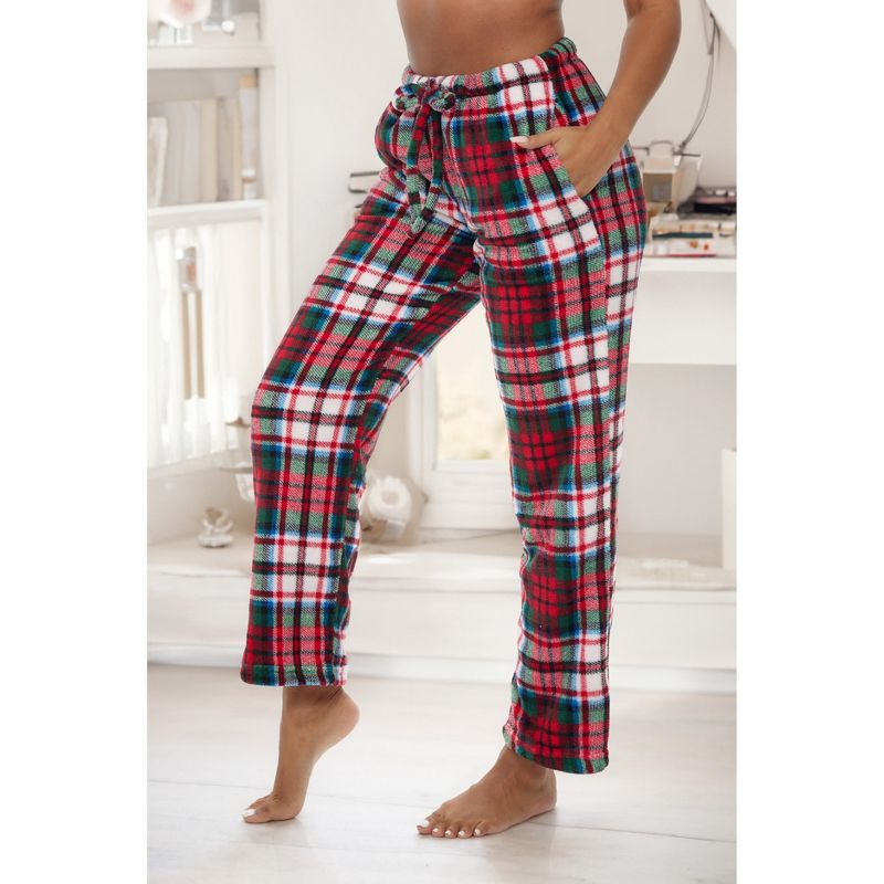 Women's Soft Warm Fleece Pajama Pants, Long Lounge Bottoms, 5 of 9