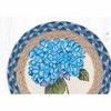 Earth Rugs Blue Hydrangea Printed Round Trivet – 10"x10" Braided Jute Floral Mat with Hand-Stenciled Garden-Inspired Design - 3 of 3
