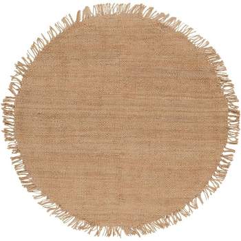 Well Woven Ellie Hand-braided Geometric Jute 6' Round Natural Area