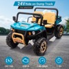 Jojoka 24V Ride On Dump Truck for Kids, 2 Seater 4WD Battery Powered UTV w/ Remote Control,Bluetooth,Music,Shovel, Headlights - 2 of 4