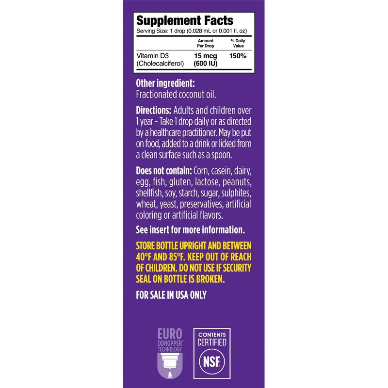 Ddrops Booster Kids Vitamin D Organic Liquid Drops 600 IU - 0.09 fl oz, 4 of 10