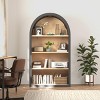 SEVOBAL Decorative Bookshelf 4 Tier Arched Storage Shelf Sturdy Display Rack with Anti Tip Design for Living Room, Black, 23.62"*11.81"*43.31" - 2 of 4