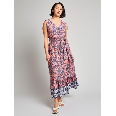 Jones New York V-Neck Belted Maxi Dress