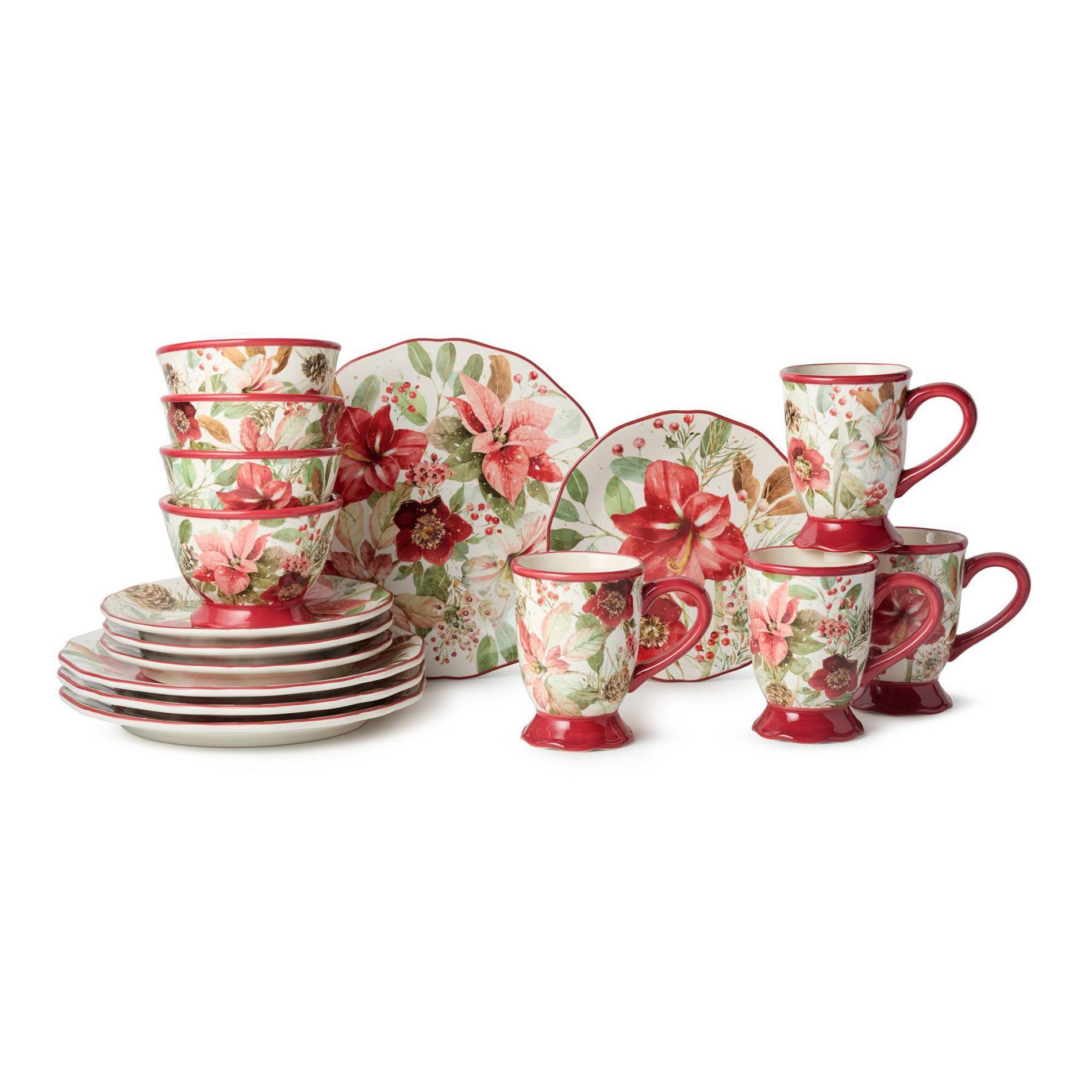 Certified International 16pc Winter Blooms Dinnerware Set