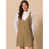 INSPIRE CHIC Women's Sleeveless Casual Denim Adjustable Strap V Neck Front Pockets Overall Mini Dress - 3 of 4