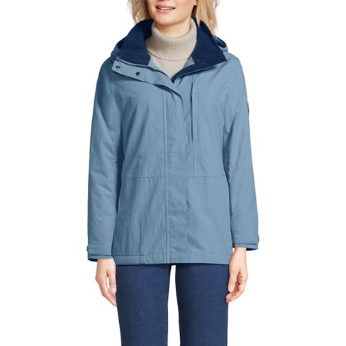 Lands' End Women's Blue Hooded Waterproof Jacket Squall Parka sold Medium