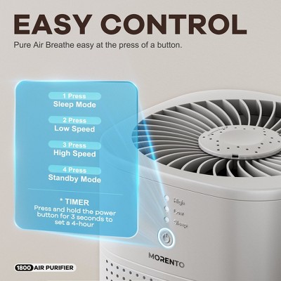 White Compact HEPA Air Purifier with Sleep Mode
