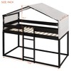 Twin Over Twin Wood Bunk Bed with Tent, Spacious Under-Bed Storage, No Box Spring Required, Natural/Espresso - ModernLuxe - 3 of 4