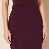 Women's Ponte Pull-On Pencil Skirt - Fitted Above The Knee Burgundy - 3 of 4
