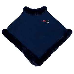 NFL New England Patriots Fur Trim Poncho - 1 of 4