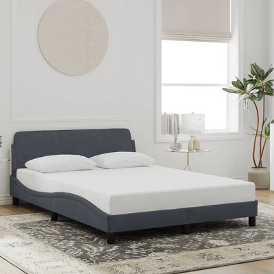vidaXL Bed Frame without Mattress Black 53.9"x74.8" Faux Leather