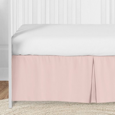 Blush Pink Microfiber Baby Crib Bed Skirt with Split Corner