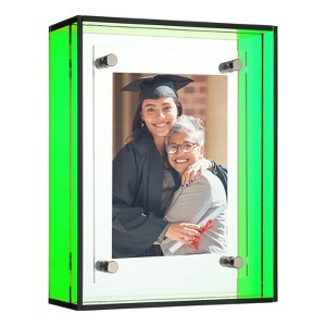 Unique Bargains Acrylic Wall Tabletop Display Floating Single Image Frame - 1 of 4
