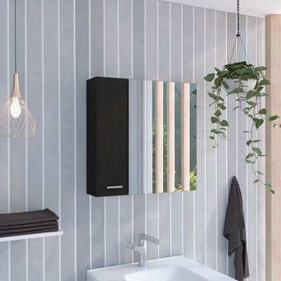 NicBex Bathroom Wall Mount Storage Cabinet Mirror Medicine Cabinet with Door & Shelves
