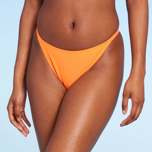 Women's Low-Rise Cheeky High Leg Bikini Bottom - Wild Fable™ Orange XL