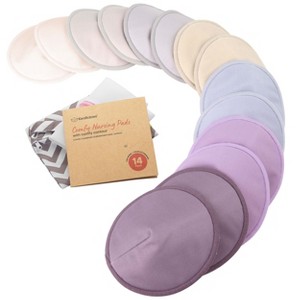 KeaBabies 14pk Organic Nursing Pads, Washable Breast Pads for Breastfeeding, Reusable Nipple Pads, Breastfeeding Essentials - 1 of 4