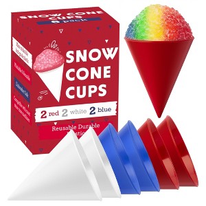 [6 Pack] Plastic Reusable Snow Cone Cups for Your Snow Cone Maker - No Leak - 6 oz - 1 of 4