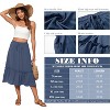 2025 Trendy High Waist Tiered Flowy Skirt for Women - Below Knee with Pockets A-05 Grayish Blue - 2 of 4