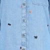 BeachLunchLounge Women's Halloween Cat Tricks Denim Shirt - 2 of 3