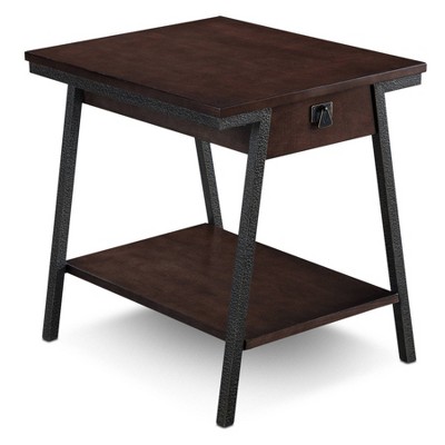 Empiria Modern Industrial Drawer End Table Brown - Leick Home