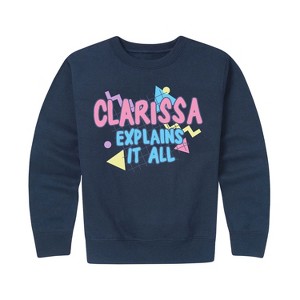 Boys' - Clarissa Explains It All - Retro Logo Graphic Long Sleeve Fleece Sweatshirt - 1 of 4