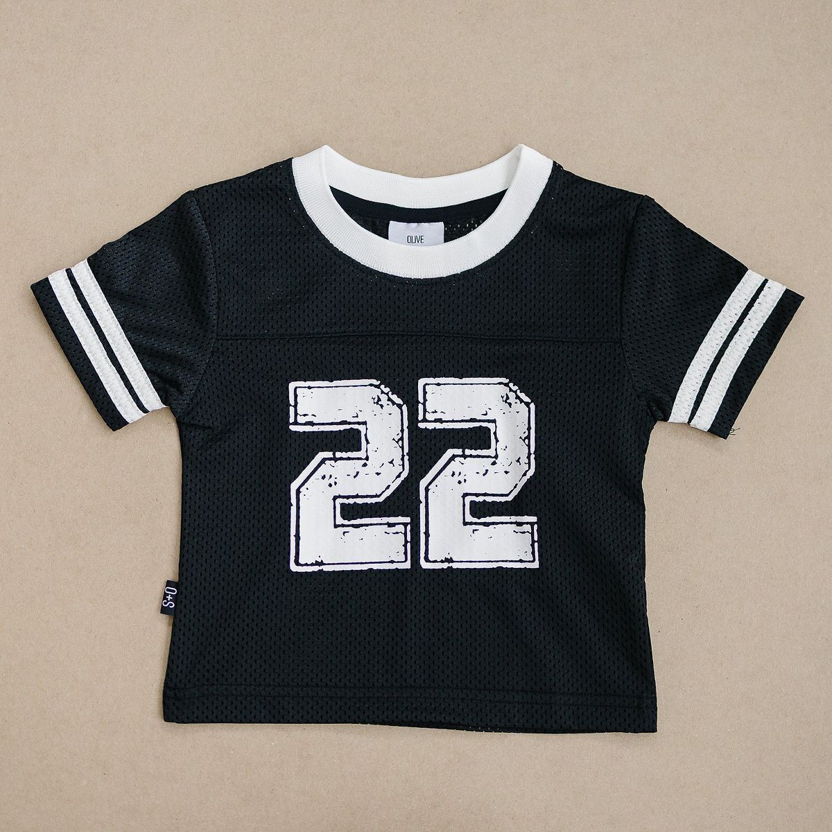 Kids Varsity Mesh Jersey Graphic Boxy Fit Short Sleeve Tee - Olive + Scout