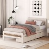 FURNIinspire Beds Modern Twin Platform Bed Frame with 2 Drawers Storage, Minimalist Bedroom Furniture, White, 77.5"*41.7"*35.4" - 4 of 4