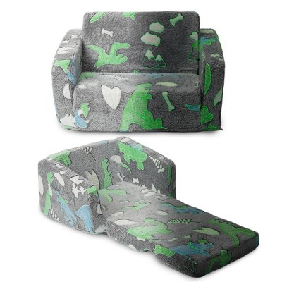 Toddler Couch,Toddler Chair,Kids Sofa Chair 2-in-1 Baby Seat Furniture Fold Out, Convertible Sofa to Lounger Soft Comfy Glow in The Dark Kids Sofa Bed Gifts for Kids Girl Boys