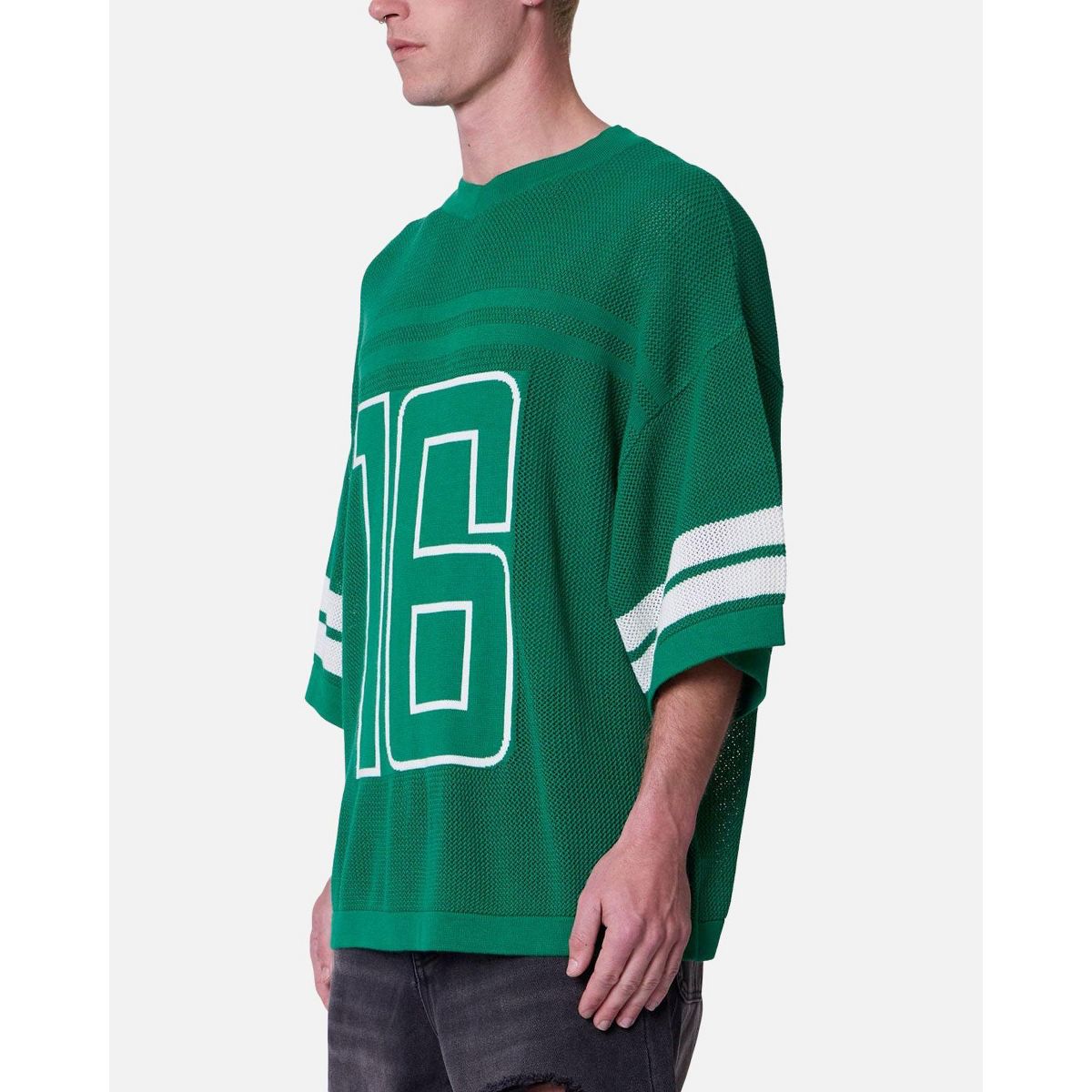 mnml Mens Open Knit Varsity Jersey - thumbnail 2