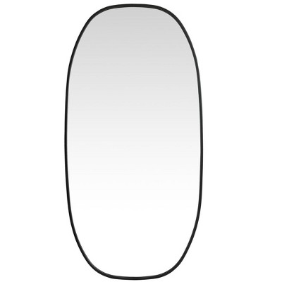 Elegant Lighting Metal Frame Oval Mirror 24x48 Inch in Black
