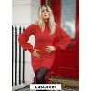 EXLURA Women's Mock Neck Ribbed Long Sleeve Bodycon Pullover Cute Mini Sweater Dress - 3 of 4