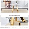 Round Coffee Table Dining Table Modern Cocktail Table Center Table Accent Table with with Metal Legs, Gold+White/Black+Wood-ModernLuxe - 4 of 4