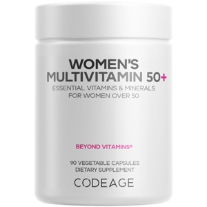 Codeage Women’s Multivitamin 50+ supplement - Essential Vitamins for Women Over 50, Minerals, CoQ10, Hyaluronic Acid, Probiotics, 90 Capsules - 1 of 4