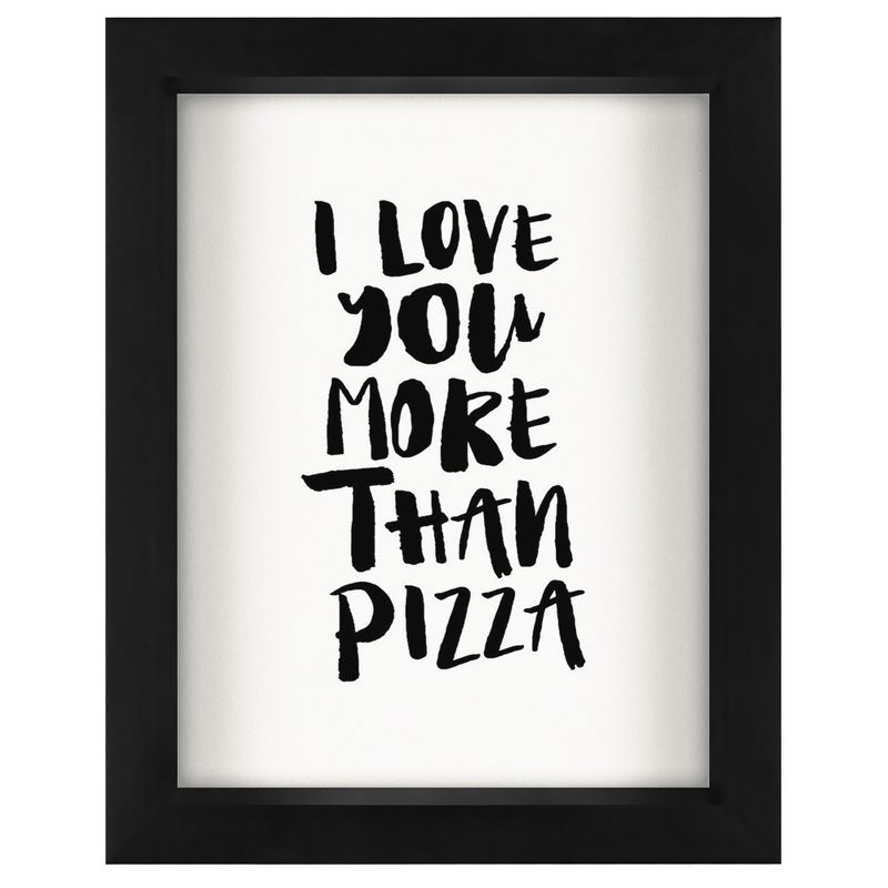 Americanflat Minimalist Motivational I Love You More Than Pizza' By Motivated Type Shadow Box Framed Wall Art Home Decor, 1 of 10